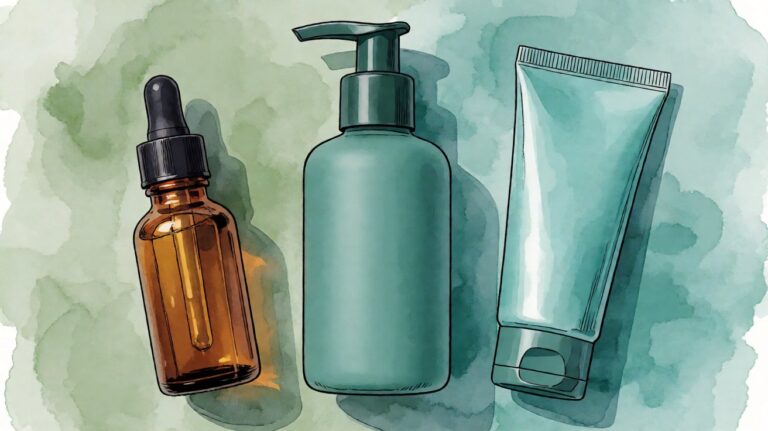 Panduan menghilangkan bekas merah pasca-jerawat: niacinamide + azelaic acid + sunscreen SPF 50.